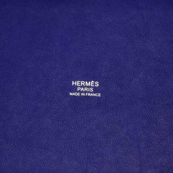 Hermes Cargo Picotin Lock Bag Canvas and Swift PM Blue - Picture 7 of 8